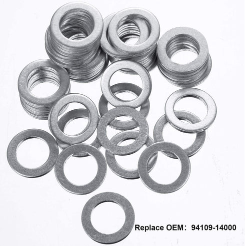 20 Pcs 94109-14000 Aluminum Engine Oil Drain Plug Washer Gaskets Compatible with Honda Part...