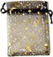 100Pcs 4x6 Inches Sheer Organza Drawstring Pouches Stars and Moon Wedding Party Favor Jewelry Candy Gift Bags (Black)...