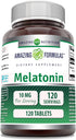 Amazing Formulas Melatonin Supplement | 10 Mg | 120 Tablets | Non-GMO | Gluten-Free | Made in USA...