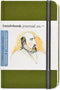 Speedball Travelogue Pocket Portrait Sketchbook - 5.5" x 3.5" Artist Journal, 128 Sheets Buff Drawing Paper, Cadmium Green Cover...