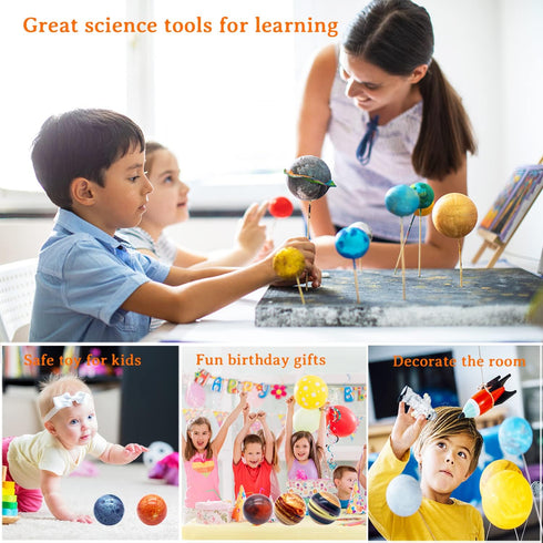 10PCS Solar System Planet Stress Balls,Stress Relief Planets and Space Ball Educational Toys,Anti Stress Solar Educational Balls for Adults and Ki...