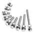 (6 Sets) 3/8-16x2" Hex Head Stainless Steel Bolts and Nuts with Flat & Lock Washers, 304 Stainless Steel 18-8, Fully Threaded, 3/8 Bolts, Hex Bolt...
