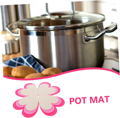 6pcs Pan Protector Cup Coasters Nonstick Pan Anti-Slip Cutlery Placemat Table - Mat Pot Protectors for Stacking Pot Cushion Dining Table Cloth Div...
