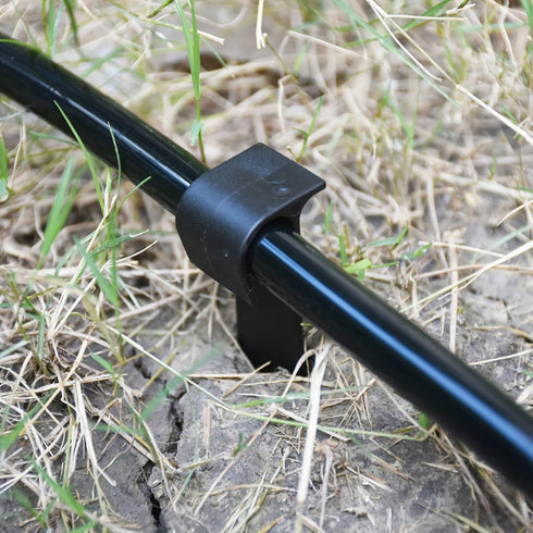 Garden soak hose holds anchor piles Drip irrigation emitter pile Outdoor drip hose support rod fittings black Ideal for robotic mowers -12pcs...