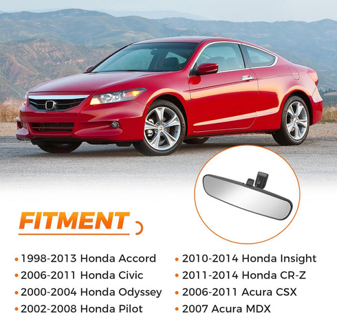 Rear View Mirror, Interior Day/Night Rearview Mirror Replacement for Honda 1998-2013 Accord, 2006-2011 Civic, 2000-2004 Odyssey, 2002-2008 Pilot, ...