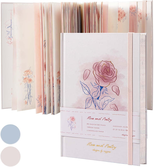 Journals for Writing, Rose Journal for Women, with Gorgeous Blank Paper, A5 Hardcover Notebook Secret Diaries, Butterfly Journal for Memories Sket...