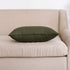 Jeanerlor Cotton Linen Square Decorative Throw Pillow Case Cushion Cover with Twin Needles Stitch on Edge, 12"x20"(30 x 50cm), 2 Pcs, Olive Green...