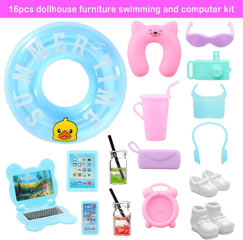 Miunana 36 PCS Boy Doll Travel Outfits for 4-6 Inch Doll Include 20 PCS Top and Pants for 5.3 Inch Boy Doll Clothes and Accessories with 14 PCS Do...