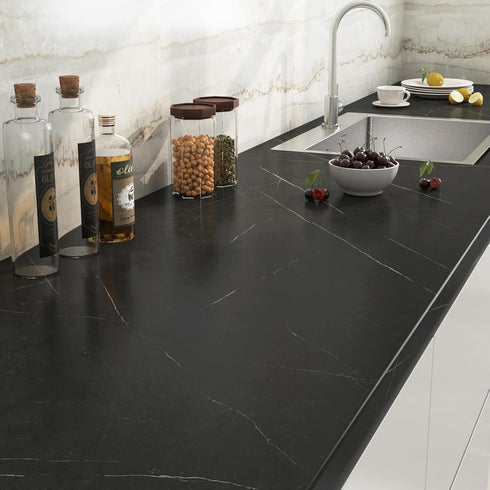 Stickyart Pietra Black Marble Contact Paper for Cabinets and Drawers Removable Premium Wallpaper Peel and Stick Marble Countertops Waterproof Self...