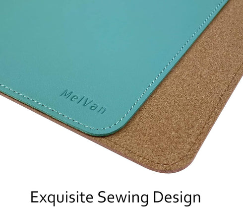MelVan PU Leather Mouse Pad with Stitched Edge, Wood Mouse Pad, Waterproof Gaming Mouse Pad Mat for Computers, Laptop, Office & Home, 10.2" x 8.3"...