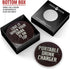 Clever & Funny Coasters for Drinks Absorbent with Box Holder - 6 Piece Ceramic Black Marble Coaster Set - Man Cave Decor...