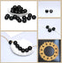 Black Wooden Macrame Beads 20mm with 8mm Large Hole, Wood Spacer Beads, Natural Round Ball Farmhouse Wooden Loose Beads for Bead Crafts Making Hom...