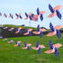 4th of July Patriotic Decorations, 40 Pcs Pinwheels with 2x33-Ft Ropes Memorial Day Fourth of July Independence Red Blue and White Star Stripe Str...
