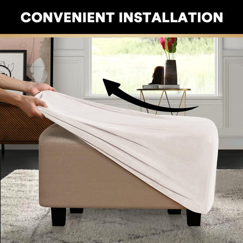 PrinceDeco Real Velvet Plush Ottoman Cover Soft Rectangle Folding Storage Covers Furniture Protector Removable Footstool Protect Footrest Covers E...