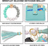 CEALXHENY Wristlet Bracelet Keychain Wallet, Silicone Bead House Car Key Ring Pocket Credit Card Holder...