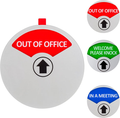 Kichwit Office Door Sign, In a Meeting, Out of Office, Welcome Please Knock, Privacy Sign for Offices, 5 Inch, Silver...