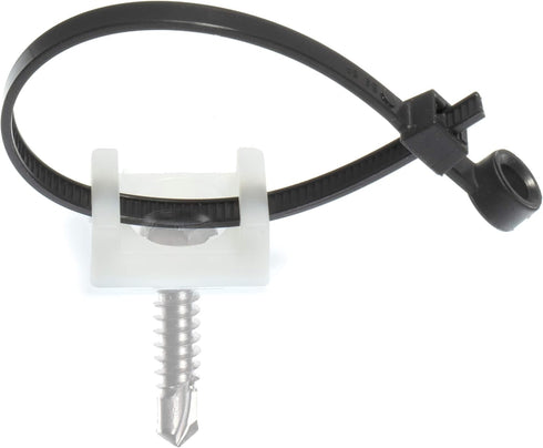 THE CIMPLE CO Cable Tie Base Saddle Mount Wire Holder Organizer - Wire Bundle Zip Tie Mounting Block - White - 100 Pack...