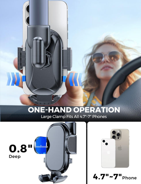 eSamcore Rear View Mirror Phone Holder, Car Phone Mount with 11.5" Rearview Mirror Adjustable Car Mount Accessories Compatible with iPhone 15 14 1...