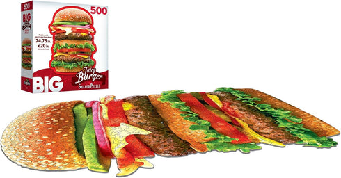 RoseArt - Big Shaped - Juicy Burger - 500 Piece Jigsaw Puzzle for Adults...