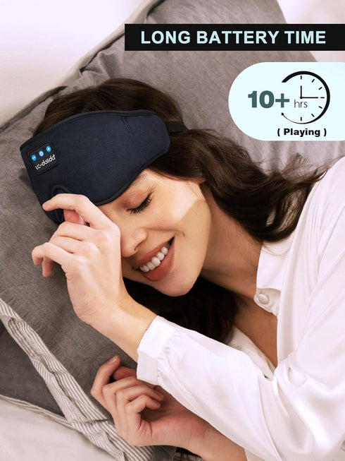 LC-dolida Sleep Headphones, 3D Sleep Mask Bluetooth Wireless Music Eye Mask, Sleeping Headphones for Side Sleepers Sleep Mask with Bluetooth Headp...