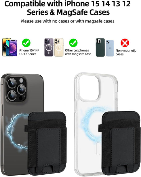 For Magsafe Wallet, Strong Magnetic Wallet for iPhone 15/14/13/12 Series, Magnetic Card Holder Wallet for iPhone Wallet Magsafe with 2 Card Slots,...