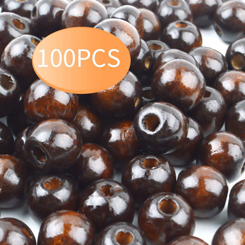 100pcs Natural Wooden Beads Round Ball Spacer Beads Decoration Accessories for Jewelry Making Finding Charms(16mm)...