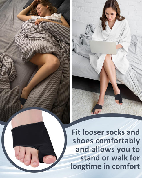 2 Pcs Bunion Corrector for Women Men Bunion Pain Relief, Big Toe Straighteners, Breathable Bunion Correction Socks with Built-in Gel Pad, Big Toe ...