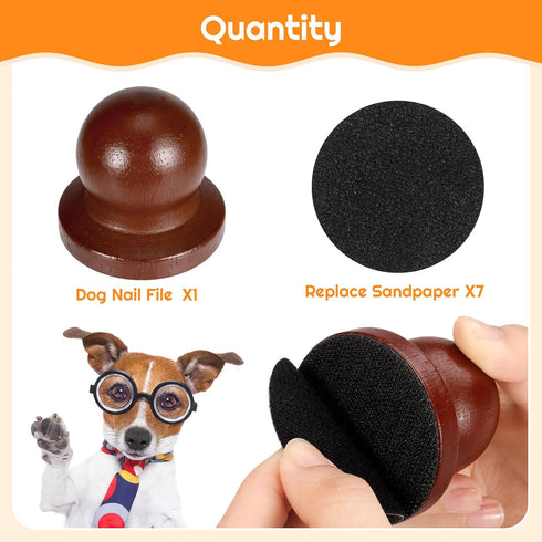 Dog Nail File Dog Nail File Scraper with 7 Pcs Replaceable Sandpaper Dog Nail Trimmers, No Pressure Dog Nail File Set...
