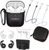 CHARGEWORX AirPods Case Cover Bundle for 1st & 2nd Gen AirPods, 9pc Set Includes Silicone Case Cover, 2pc Watchband Holders, 2pc Pairs Earhooks, 2...