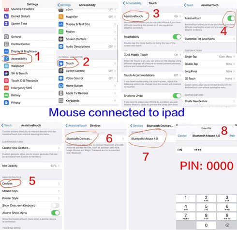 Rechargeable Bluetooth Mouse for Laptop iPad Pro Air MacBook Wireless Mac Chromebook Win8/11 Desktop Computer...
