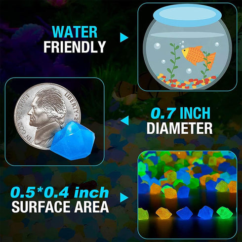 OGIFOAHC Glow in The Dark Rocks? Non-Toxic Glowing Stones for Use as Aquarium/Fish Tank Accessories or Indoor/Outdoor Decoration/Pathway/Garden(10...