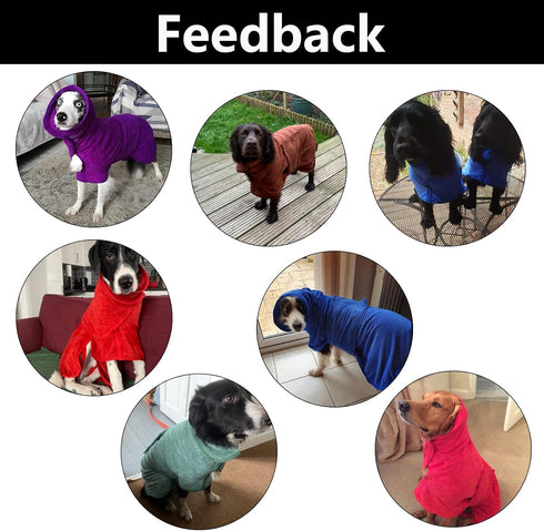 Geyecete Dog Drying Coat -Dry Fast Dog Bag - Dog Bathrobe Towel - Microfibre Fast Drying Super Absorbent Pet Dog Cat Bath Robe Towel,Luxuriously S...