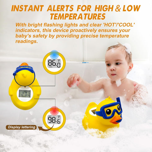 Cute Diving Yellow Duck Baby Bath and Room Thermometer Floating Toy Safety Temperature Water Thermometer...