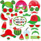 25Pcs Watermelon Photo Booth Props with Stick, Summer Fruits Theme Selfie Props, One in A Melon Birthday Party Supplies, Photography Backdrop Deco...