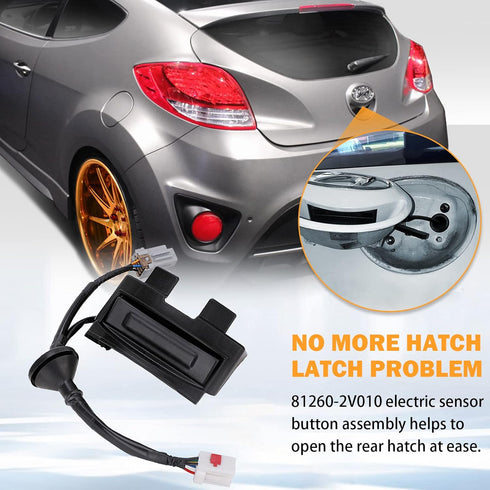 Veloster Trunk Button for 2012-2017 Hyundai Veloster Rear Hatch Lock Release Switch Trunk Latch Button Replace # 81260-2V010, 812602V010...