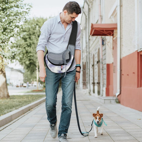 Cosmos Pet Dog Sling Carrier Breathable Mesh Pet Sling Bag Travel Pet Safe Carrier Hand Free Puppy Satchel with Padded Strap and Safety Rope for S...