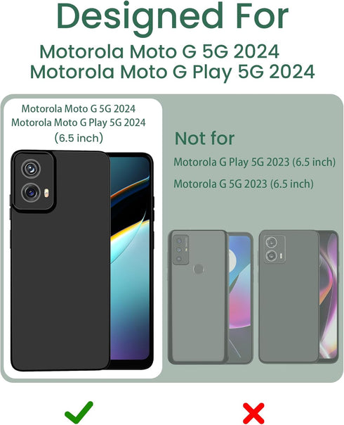 for Motorola Moto G 5G 2024 Case, Girls Women Florals Liquid Silicone Phone Case, Shockproof Anti-Scratch Soft Protection Case with 2X Screen Prot...