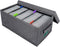 DVD Storage Box, Practical DVD Case Holder Organizer 15.75 x 8.46 x 6.3 Inch, DVD Rack with Lid and Index Labels to Hold up to 25 DVD Cases - Gray...