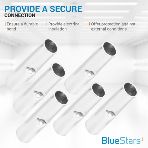 BlueStars 100 PCS Non-Insulated Butt Connectors, Butt Splice Connectors for 16-22 AWG - Marine Grade Pure Copper Tin Coated Crimp Terminals for El...