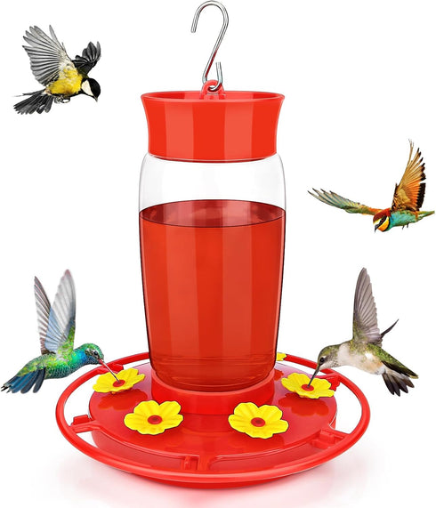 Hummingbird Feeder, Hummingbird Feeders for Outdoors Hanging ant and Bee Proof, Humming Birds Feeders for Outside, Plastic Hummingbird Feeder, Hum...