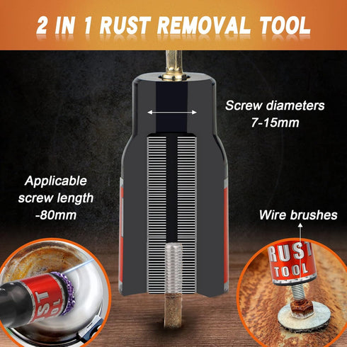 Metal Rescue Stud Hub Rust Removal Tool-Stud Cleaner Wheel Cleaning Tool, Screws, Bolts and Metal Surfaces for 1/2" Impact Wrenches or Electric Dr...
