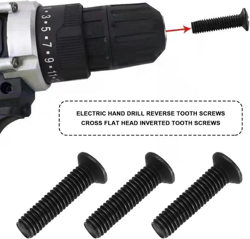 The Lord of the Tools 5PCS M6x25mm Drill Chuck Shank Adapter Screw Carbon Steel Fixing Screw Left Hand Thread for UNF Drill Chuck Shank Adapter Bl...