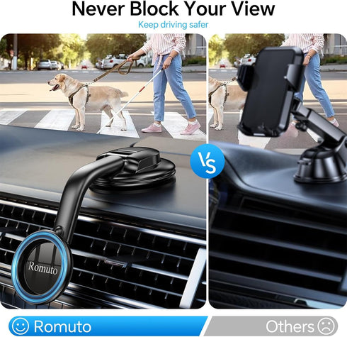 for MagSafe Car Mount?Strong Magnets?MagSafe Windshield Mount Magnetic Phone Holder for Car Dash Windshield Universal Hands Free Car Phone Holder ...