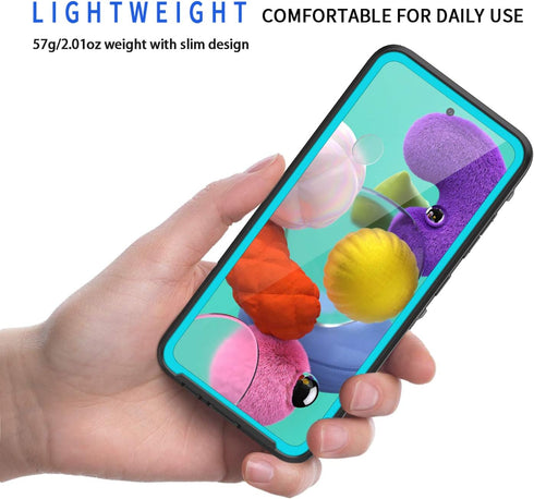 Lanhiem Samsung Galaxy A51 Case, IP68 Waterproof Dustproof Shockproof Case with Built-in Screen Protector, Full Body Sealed Underwater Protective ...