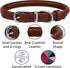 BRONZEDOG Rolled Leather Dog Collar for Small Medium Large Dogs with QR ID Tag (XS: 9-11 Inch, Chocolate Brown)...