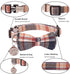 ADOGGYGO Soft Bowtie Dog Collar, Red Blue Plaid Dog Collar with Detachable Bow tie Adjustable Pet Plaid Collars for Small Medium Large Dogs Pets (...