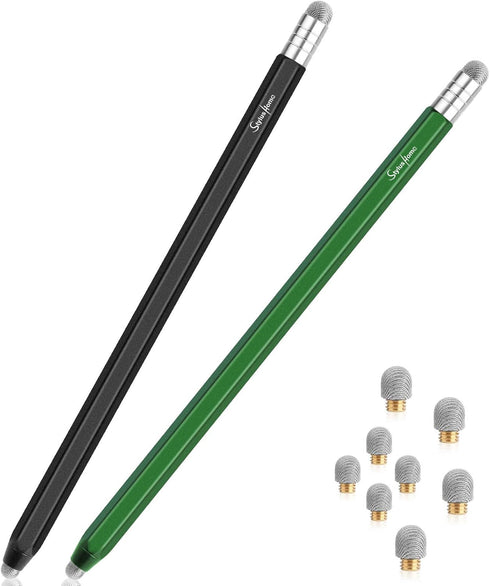 StylusHome Stylus for Touch Screens (2 Pcs), High Sensitivity 2 in 1 Fiber Tips Pen with 8 Extra Replaceable Tips, Stylus for iPad iPhone Tablets ...