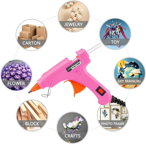 Mini Hot Glue Gun 10pcs Glue Stick Hot Glue Gun Set for Quick Fix Artist DIY Art Home 20w Pink...