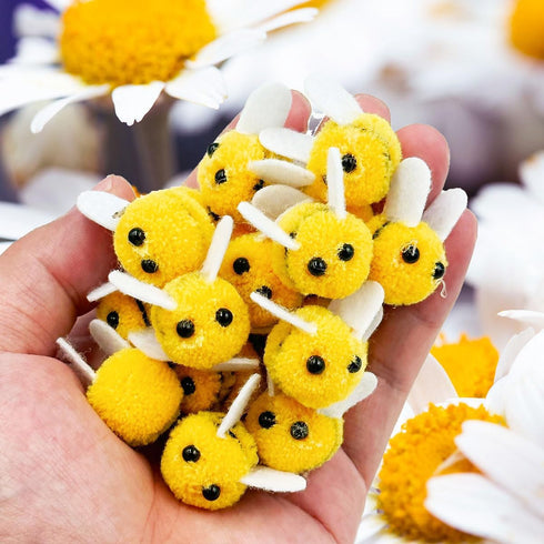 Suartus Mini Wool Felt Bee - 50Pcs Felt Bees for Crafts,Cute Bee Plush Crafts Honey Bee Pom for DIY Clothing Hat Gift Scrapbooking Jewelry Crafts ...