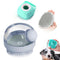 ELEGX Pet Grooming Bath Massage Brush with Soap and Shampoo Dispenser Soft Silicone Bristle for Long Short Haired Dogs Cats Shower (Grey+Blue+Mass...